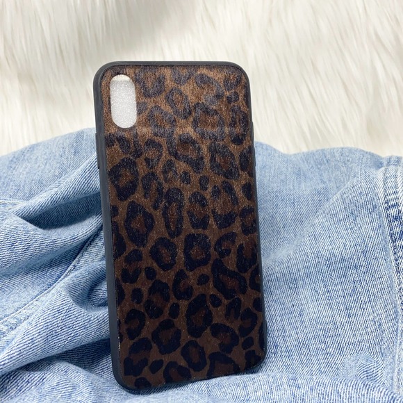 iPhone XS Max Case Brown Black Leopard Fur Print - Picture 1 of 5